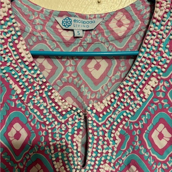 Escapada Pink and Blue Blouse Vibrant Top - Picture 8 of 9